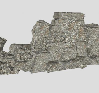 新中式景石假山SU模型下载_sketchup草图大师SKP模型