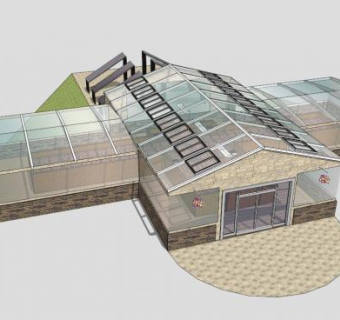 日光温室大棚SU模型下载_sketchup草图大师SKP模型