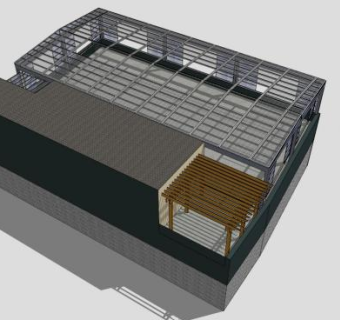 欧式现代化钢筋大棚SU模型下载_sketchup草图大师SKP模型