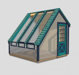 美式花园蔬菜阳光房设计SU模型下载_sketchup草图大师SKP模型