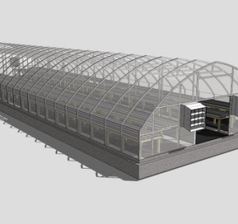 钢架温室蔬菜大棚SU模型下载_sketchup草图大师SKP模型