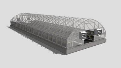 钢架温室蔬菜大棚SU模型下载_sketchup草图大师SKP模型