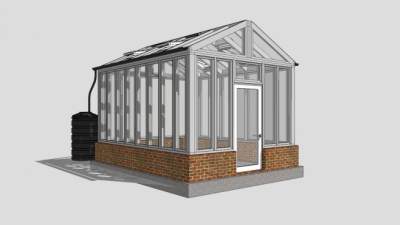 露台阳光房玻璃房SU模型下载_sketchup草图大师SKP模型