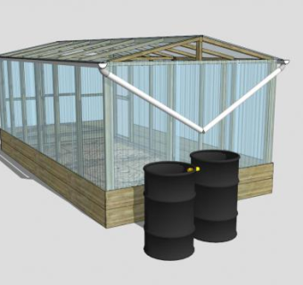 阳台露台阳光房温室棚SU模型下载_sketchup草图大师SKP模型