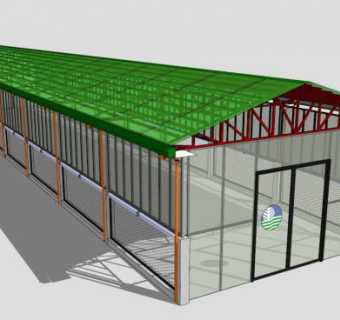 深绿色顶棚蔬菜大棚SU模型下载_sketchup草图大师SKP模型