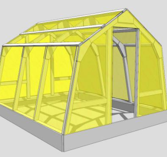 现代黄色玻璃房SU模型下载_sketchup草图大师SKP模型