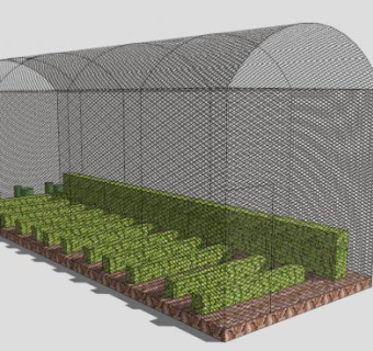 铁网蔬菜农业大棚SU模型下载_sketchup草图大师SKP模型