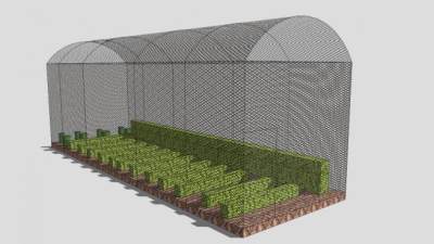 铁网蔬菜农业大棚SU模型下载_sketchup草图大师SKP模型