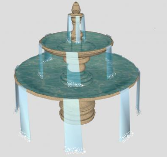 欧式水景大型水钵SU模型下载_sketchup草图大师SKP模型