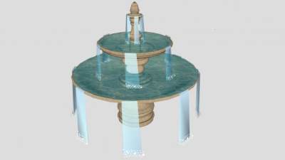 欧式水景大型水钵SU模型下载_sketchup草图大师SKP模型