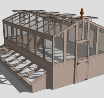 日光温室玻璃房SU模型下载_sketchup草图大师SKP模型