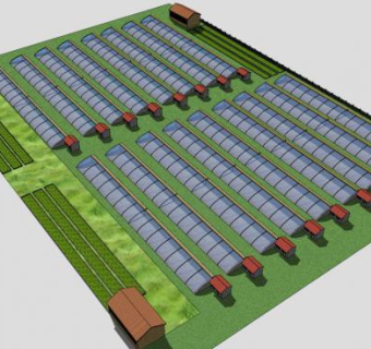 现代化农业生态大棚设计SU模型下载_sketchup草图大师SKP模型