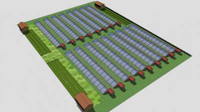 现代化农业生态大棚设计SU模型下载_sketchup草图大师SKP模型