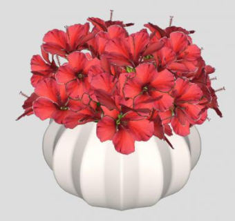 观花花盆花瓶SU模型下载_sketchup草图大师SKP模型