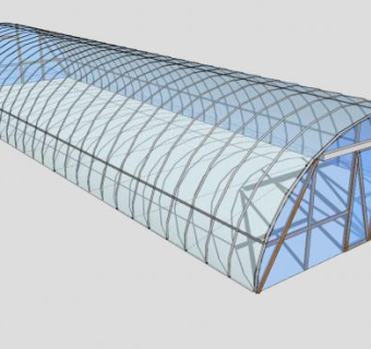 农业玻璃蔬菜大棚SU模型下载_sketchup草图大师SKP模型