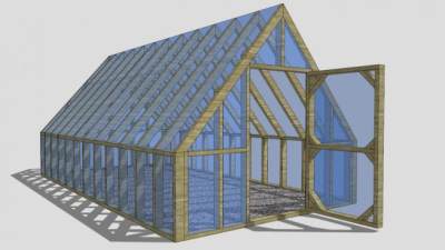 蔬菜阳光房温室SU模型下载_sketchup草图大师SKP模型