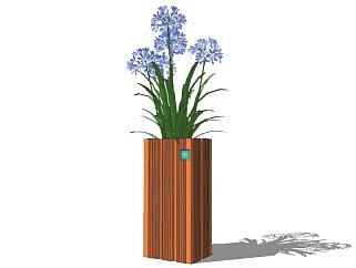 <em>木质</em>花瓶植物盆景SU模型下载_sketchup草图大师SKP模型