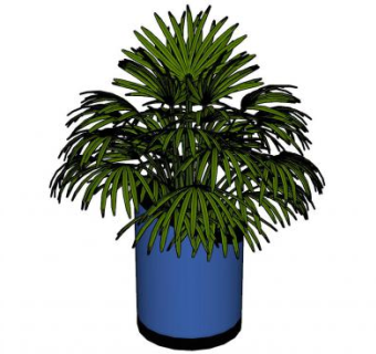 筒型花盆植物盆栽SU模型下载_sketchup草图大师SKP模型