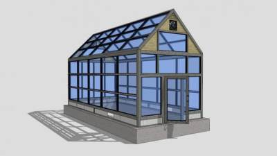 简约花园阳光房大棚SU模型下载_sketchup草图大师SKP模型