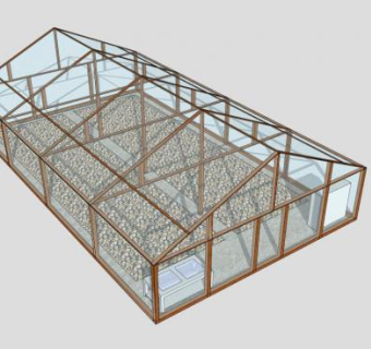 蔬菜花园钢筋玻璃大棚SU模型下载_sketchup草图大师SKP模型