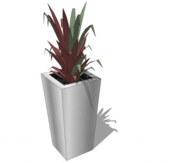 落地高盆栽植物SU模型下载_sketchup草图大师SKP模型
