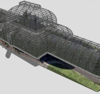 花园白色铁艺阳光房SU模型下载_sketchup草图大师SKP模型