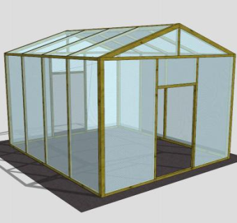 阳光房蔬菜大棚SU模型下载_sketchup草图大师SKP模型