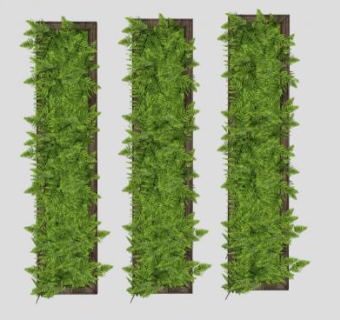 绿植墙植物装饰板SU模型下载_sketchup草图大师SKP模型