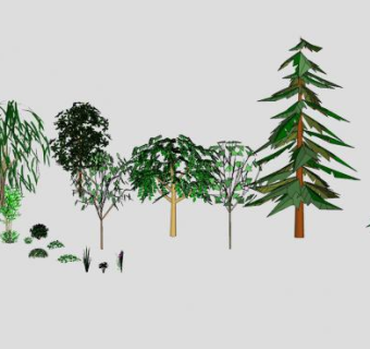 树木灌木植物SU模型下载_sketchup草图大师SKP模型