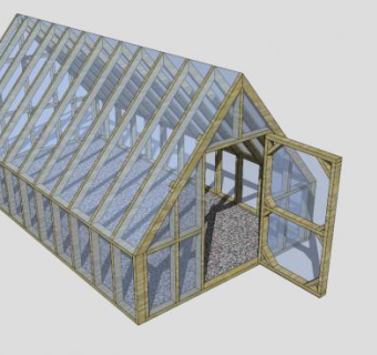玻璃温室大棚SU模型下载_sketchup草图大师SKP模型