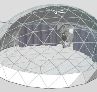 半圆玻璃阳光房大棚SU模型下载_sketchup草图大师SKP模型