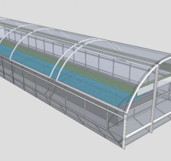 农业温室钢架大棚SU模型下载_sketchup草图大师SKP模型