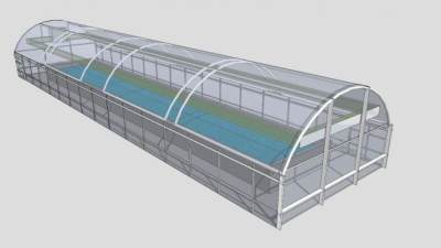 农业温室钢架大棚SU模型下载_sketchup草图大师SKP模型