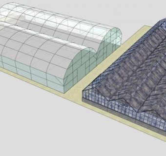 农业温室蔬菜大棚SU模型下载_sketchup草图大师SKP模型