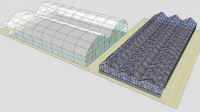 农业温室蔬菜大棚SU模型下载_sketchup草图大师SKP模型