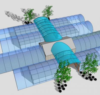 农业蔬菜大棚植物园SU模型下载_sketchup草图大师SKP模型