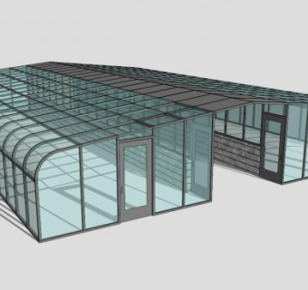玻璃蔬菜生态温室大棚SU模型下载_sketchup草图大师SKP模型