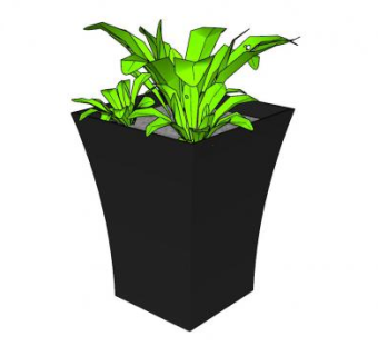 盆栽花盆绿色植物SU模型下载_sketchup草图大师SKP模型