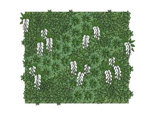 绿植墙景观植物SU模型下载_sketchup草图大师SKP模型