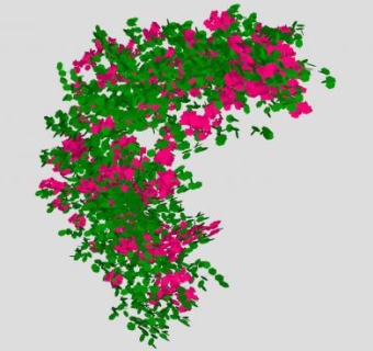 开花蔓藤爬藤植物SU模型下载_sketchup草图大师SKP模型