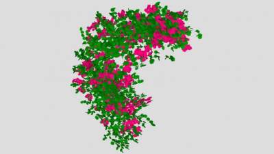 开花蔓藤爬藤植物SU模型下载_sketchup草图大师SKP模型