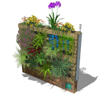植物墙花架景观SU模型下载_sketchup草图大师SKP模型