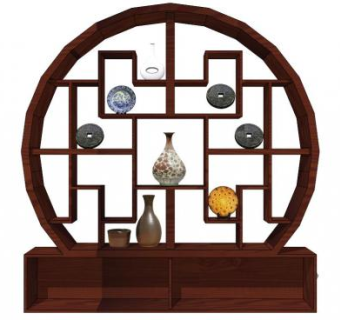 博古架多宝格SU模型下载_sketchup草图大师SKP模型