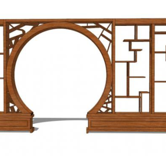 博古架过道多宝格SU模型下载_sketchup草图大师SKP模型