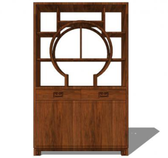 传统博古架多宝格SU模型下载_sketchup草图大师SKP模型