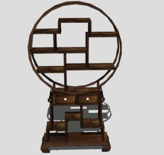 雅致博古架多宝格SU模型下载_sketchup草图大师SKP模型