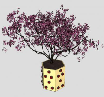 花盆盆栽小树苗SU模型下载_sketchup草图大师SKP模型