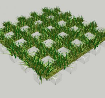 现代草坪砖SU模型下载_sketchup草图大师SKP模型