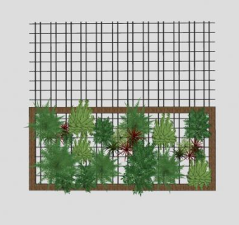 装饰植物墙花架SU模型下载_sketchup草图大师SKP模型