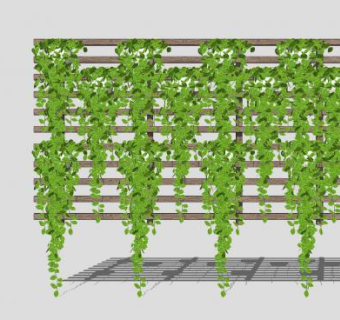 绿墙花架植物墙SU模型下载_sketchup草图大师SKP模型